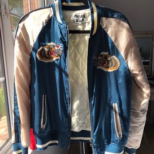 embroidered tiger bomber